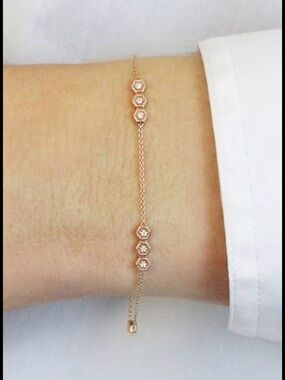 Dana Rebecca Designs Diamond Station Bracelet Rose Gold